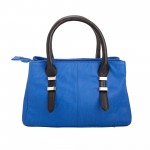 Beau Design Stylish  Blue Color Imported PU Leather Handbag With Double Handle For Women's/Ladies/Girls